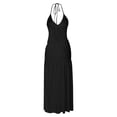 thumbnail image 5 of Laqbezok Sexy Bodysuit and Skirt 2 Piece Set for Women, Backless Halter V-Neck Top & High Slit Maxi Skirt Summer Outfit, Casual Beach Party Clubwear, Solid Color Vacation Dress, 5 of 7