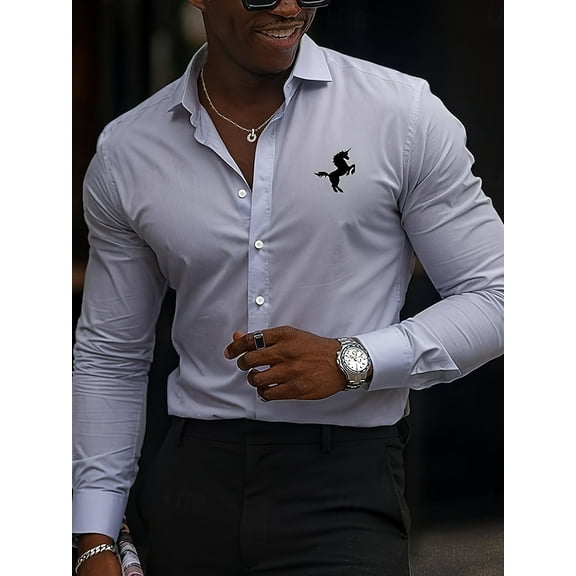 Men's Casual Long Sleeve Stretch Dress Shirt Wrinkle-Free Regular Fit Button Down Shirts White M