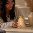 thumbnail image 7 of Tabletop Christmas Night Light, Lighted Mini Glass Christmas Tree with Star Topper, Festive Holiday Centerpiece for Home Mantel Shelf Office Desk Party Decoration, 7 of 7