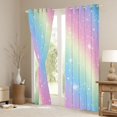 thumbnail image 3 of Homewish Ombre Blings Print Kitchen Curtains for Girls, Cute Rainbow Black Out Curtains Pack of 2 (42x63 Each), 3 of 5