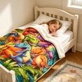 thumbnail image 4 of Bomd Dinosaur Blanket for Boys Girls, 3D Print Dinosaur Throw Blanket, Cute Smiling Dinosaurs HD Digital Print Flannel, Ultra Soft Lightweight All Season Toddler Blanket (59"x39.4"), 4 of 6