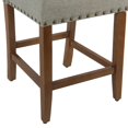 thumbnail image 5 of Fabric Upholstered Wooden Counter Height Stool with Nail Head Trim Accent, Light Gray- Saltoro Sherpi, 5 of 8
