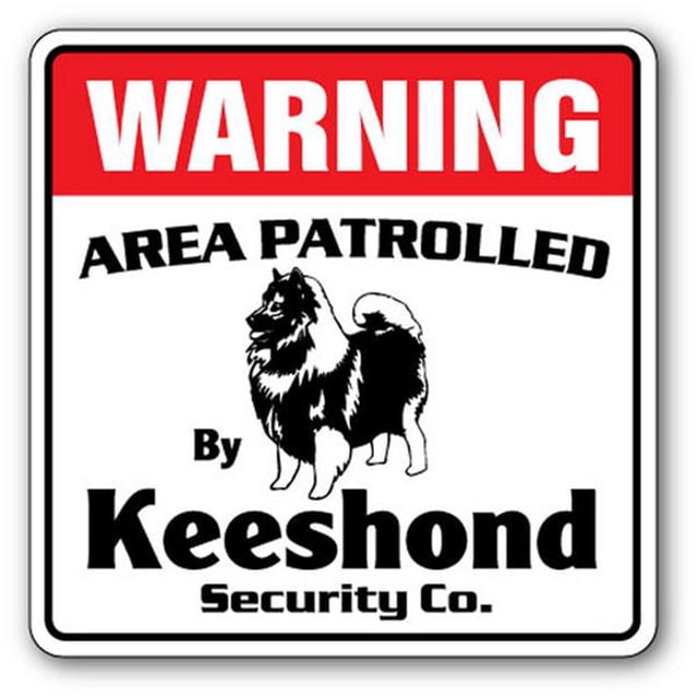 SignMission WD-KEESHOUND Panneau de Sécurité Keeshound - Zone Patrouillée Animal de Compagnie Chien de Garde Propriétaire Garde Amoureux des Races