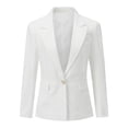 thumbnail image 6 of AZoiNM Women's 2 Piece Solid Single Breasted Blazer Suit Set, Long Sleeve Lapel Jacket & Flared Pants, Elegant Business Casual Work Outfits for Office Interview, 6 of 15