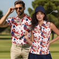 thumbnail image 5 of HUIACONG Matching Golf Shirts Sleeveless 250 Anniversary Golf Shirt Athletic Tops for Women Lightweight Breathable Quick Dry Short Sleeve Shirt for Men Collared Casual Sports Outfits Woman 2XL, 5 of 7