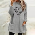 thumbnail image 4 of Maplenight Fleece Pullover Sweatshirt for Women Fuzzy Heart Graphic Longline Cozy Winter Warm Tunic Tops with Pockets, 4 of 4