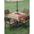 thumbnail image 3 of Outdoor Tablecloth with Umbrella Hole and Zipper, Christmas Square Table Cloth 60x60 Inch Waterproof Tablecloth, Xmas Truck Tree Snowflake Red Striped Vintage Picnic Table Cover for Patio Camping, 3 of 7
