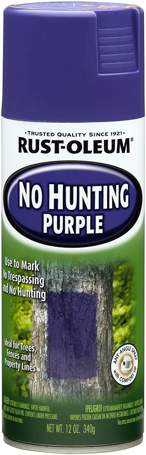 RUST-OLEUM 270970 No Hunting Spray Paint, 12 oz, Purple
