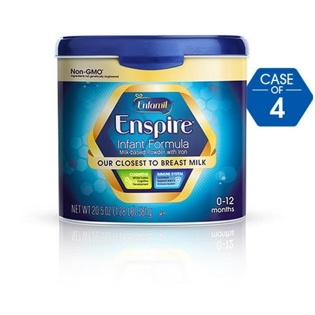 Enfamil Enspire Infant Formula (4 Tubs) - Our Closest to Breast Milk - Powder, 20.5 oz Reusable