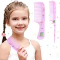 thumbnail image 1 of Peine para el cabello pequeño y lindo, juego de mini peine para el cabello de 2 piezas, juego de peines para niños pequeños para niñas, niños, peine de cola de rata de dientes finos, peines de peluque, 1 of 1