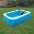 thumbnail image 4 of Durable piscina de natación para la familia Rectangular inflable sobre el piscina de natación para la edad 3 bebés adultos juguete de agua - 262x175x60cm Los 262x175x60cm Sunnimix Piscina inflable de natación, 4 of 8