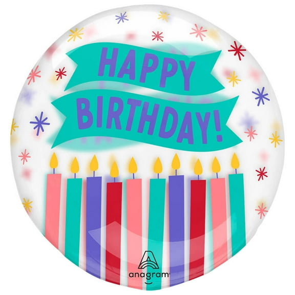 Clearz Happy Birthday Candles 18 Inch Foil Mylar Balloon [45321]