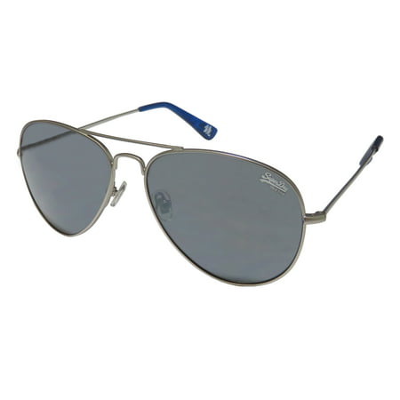 New Superdry Sds Huntsman Mens/Womens Aviator Full-Rim 100% UVA & UVB Matte Gray Aviator Spectacular Modern Shades Sunnies Frame Slightly Mirrored Gray Lenses 58-15-143 Sunglasses/Sun Glasses