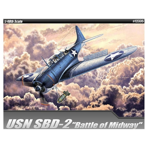 ACA12335 1:48 Academy SBD-2 Dauntless Dive Bomber 'Battle of Midway' [Model Building KIT]