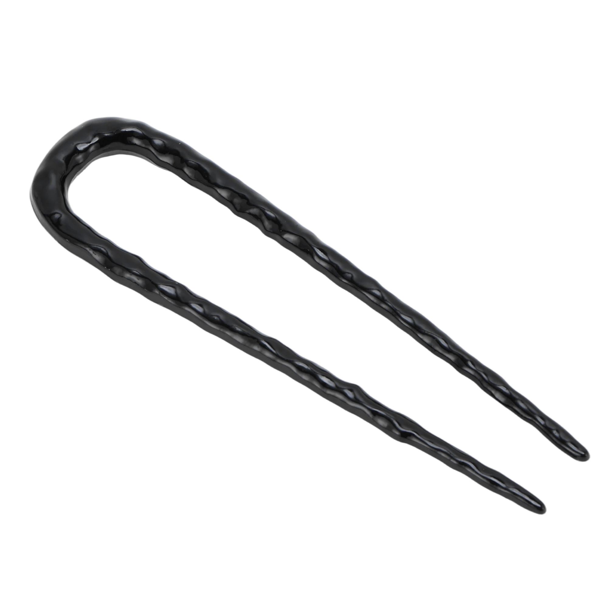 Unique Bargains U-shaped Texture Hair Pin for Women 1 Pc Black