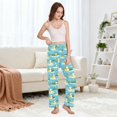 thumbnail image 5 of Dailycode Women's Pajama Pants Wide Leg Lounge Pj Bottoms With Pockets Cartoon Ducks Flower Plant, 5 of 7