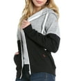 thumbnail image 2 of Doublju Women's Lightweight Color Block Zip Up Hoodie Jacekt with Plus Size, 2 of 5