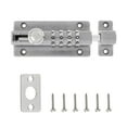 thumbnail image 2 of Cerradura de combinación, Cerradura de perno deslizante de aleación de zinc de 4 dígitos, Cerradura de seguridad de puerta sin llave para cobertizo, puerta, cercas (Plata), 2 of 5