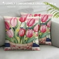 thumbnail image 3 of COMIO Spring Easter Pillow Covers Easter Decorations for Home Tulip Floral Pillows Bunny Easter Throw Pillows Spring Easter Farmhouse Decor, 3 of 5
