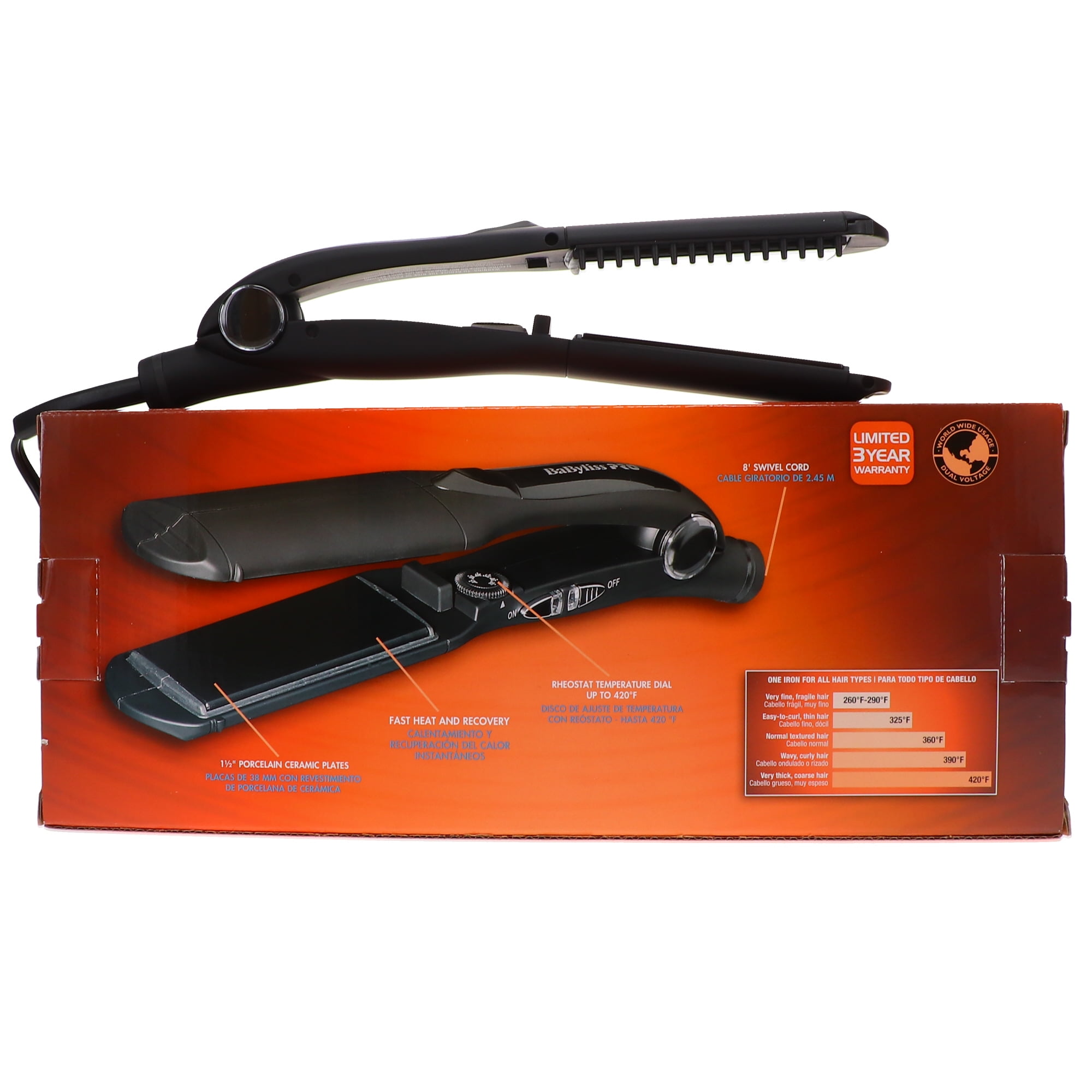 Babyliss Pro Porcelain Ceramic 1.5" Straightening Flat Iron
