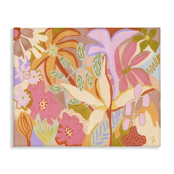 Stupell Industries Soft Expressive Botanicals Plants & Flowers Painting Wrapped Canvas Art Print Wall Art, 20 x 16