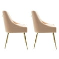 thumbnail image 3 of WestinTrends Carlo Modern Cureveback Accent Dining chair Set (Set of 2), Beige, 3 of 12