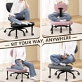 thumbnail image 7 of OMNIBERG Ergonomic Cross Legged Office Chair, Criss Cross Desk Chair ADHD Meditation Yoga Seat with Adjustable Height, Lumbar Support and Footrest, Kneeling Chair with Wheels, Pink, 7 of 7