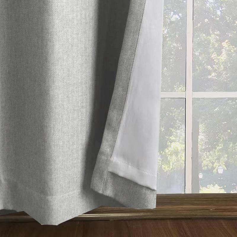 Better Homes & Gardens Solid Herringbone Blackout Curtain Panel, 1 Panel, Silver, 50" W x 95” L