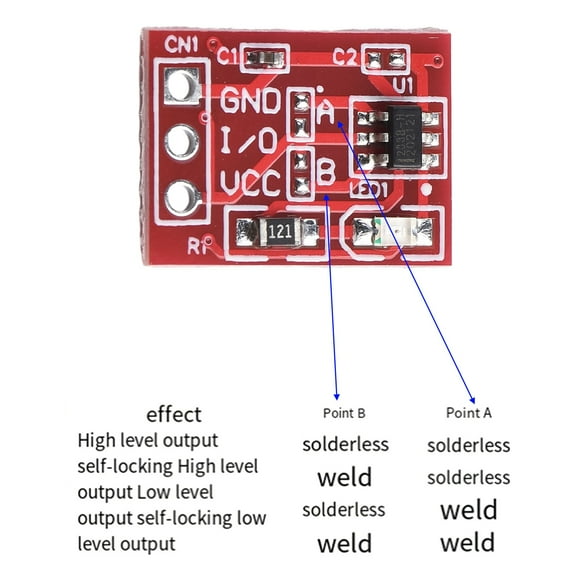 20Pc Red TTP223 Touch Button Capacitive Switch for DIY Projects