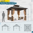 thumbnail image 2 of MELLCOM Pavillon à Toit Rigide 8 Pieds X 8 Pieds, Toit Double en Métal, Aluminium Gaz, 2 of 7