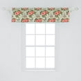 thumbnail image 2 of Ambesonne Romantic Valance Pack of 2, Paris Themed Flowers, 54"X12", Salmon and Green, 2 of 2
