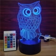 thumbnail image 3 of facefd 3D Owl Night Light for Kids LED Lamp USB Illusion Night Light 16 Colors Changing Night Lamp with Remote Control, 3 of 6