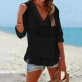 thumbnail image 2 of Weikingp Linen Blouses For Women Summer Shirts For Women Gauze Shirts For Women Oversized Dress Shirts For Women Linen Tunic Tops For Women Black XL, 2 of 7