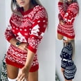 thumbnail image 4 of Suéter de punto para mujer, vestido de Navidad liso, vestidos femeninos elegantes y gruesos, ropa cálida de Año Nuevo y Navidad, invierno 2024, 4 of 5