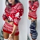 thumbnail image 4 of Suéter de punto para mujer, vestido de Navidad liso, vestidos femeninos elegantes y gruesos, ropa cálida de Año Nuevo y Navidad, invierno 2024, 4 of 5