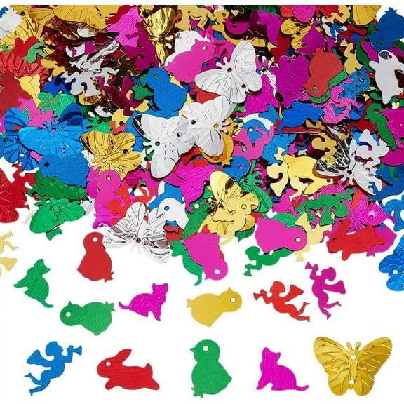 120 Gram Animal Theme Mixed Color Large Sequins Kit with Holes for DIY Arts Wedding Crafts colorful DIY