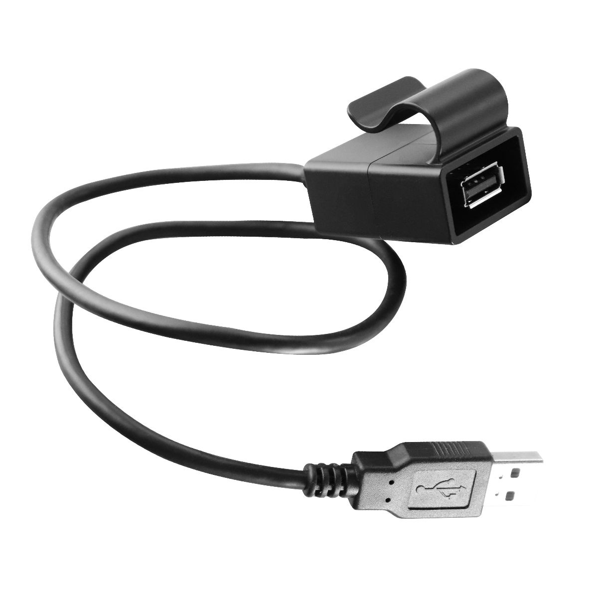 Universal 1.5Foot USB Extension Cable Male to Female with Clip Black