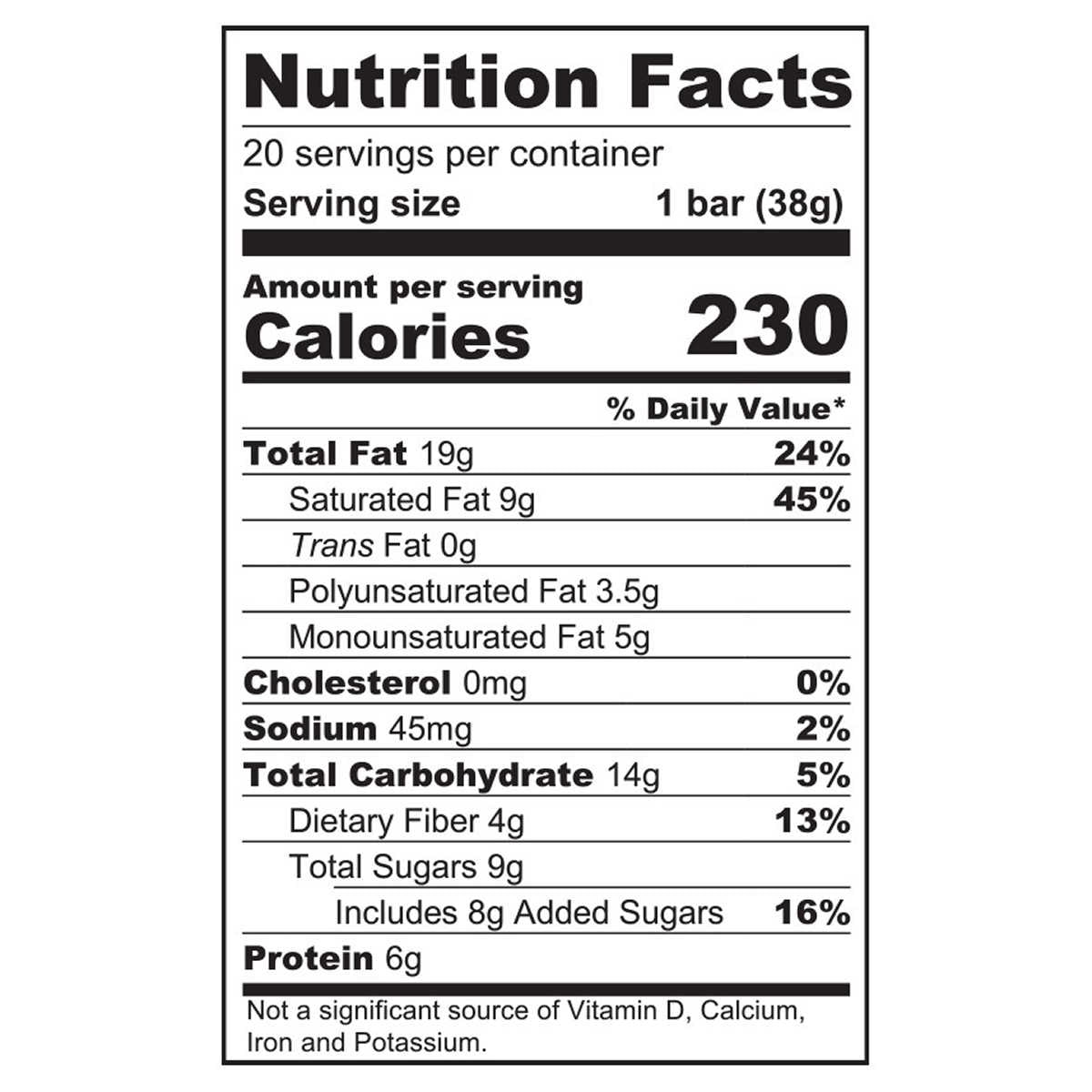 Universal Bakery Organic Paleo Bars 20 count