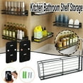 thumbnail image 2 of 11.81in Bathroom Shower Shelf Stainless Steel Bath Kitchen Basket Shower Caddy Rack, Rustproof Metal Bathroom Storage Floating Shelves Wall Mounted Shower Corner Rectangular Shelf, 2 of 7