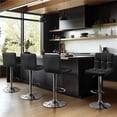 thumbnail image 2 of Yaheetech Set of 2 Faux Leather Swivel Bar Stools with Adjustable Height, Backrest & Footrest, Black, 2 of 7