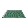 thumbnail image 2 of Ahgly Company Machine Washable Indoor Square Southwestern Turquoise Blue Country Area Rugs, 7' Square, 2 of 4