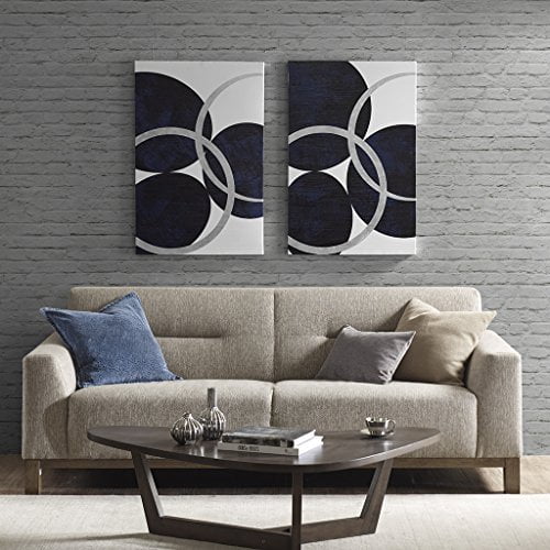 Gel Coated and Silver Foil Canvas See below/Navy