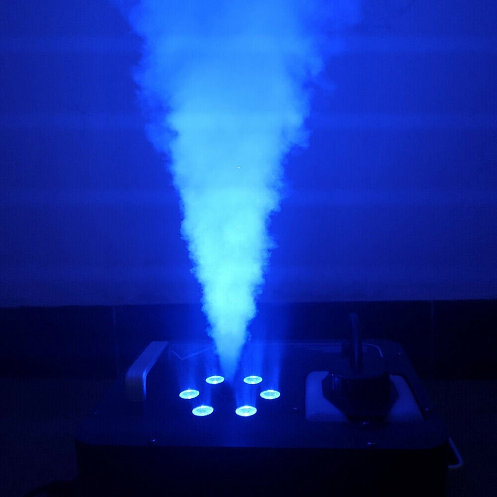 Miumaeov 3IN1 RGB 6 LED Geyser Machine Vertical DJ Smoke Fogger Pyrotechnic Light Effect with Remote