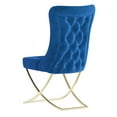 thumbnail image 5 of Ottomanson Imperial Upholstered Modern Gold Legged Dining Chair, Set of 2, Blue, 5 of 8