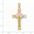 thumbnail image 3 of Designer 14K Yellow & Rhodium And Iona Crucifix Cross Pendant (Length=48) (Width=24.5) Made In Mexico -Jewelry By Sweet Pea Creations, 3 of 3