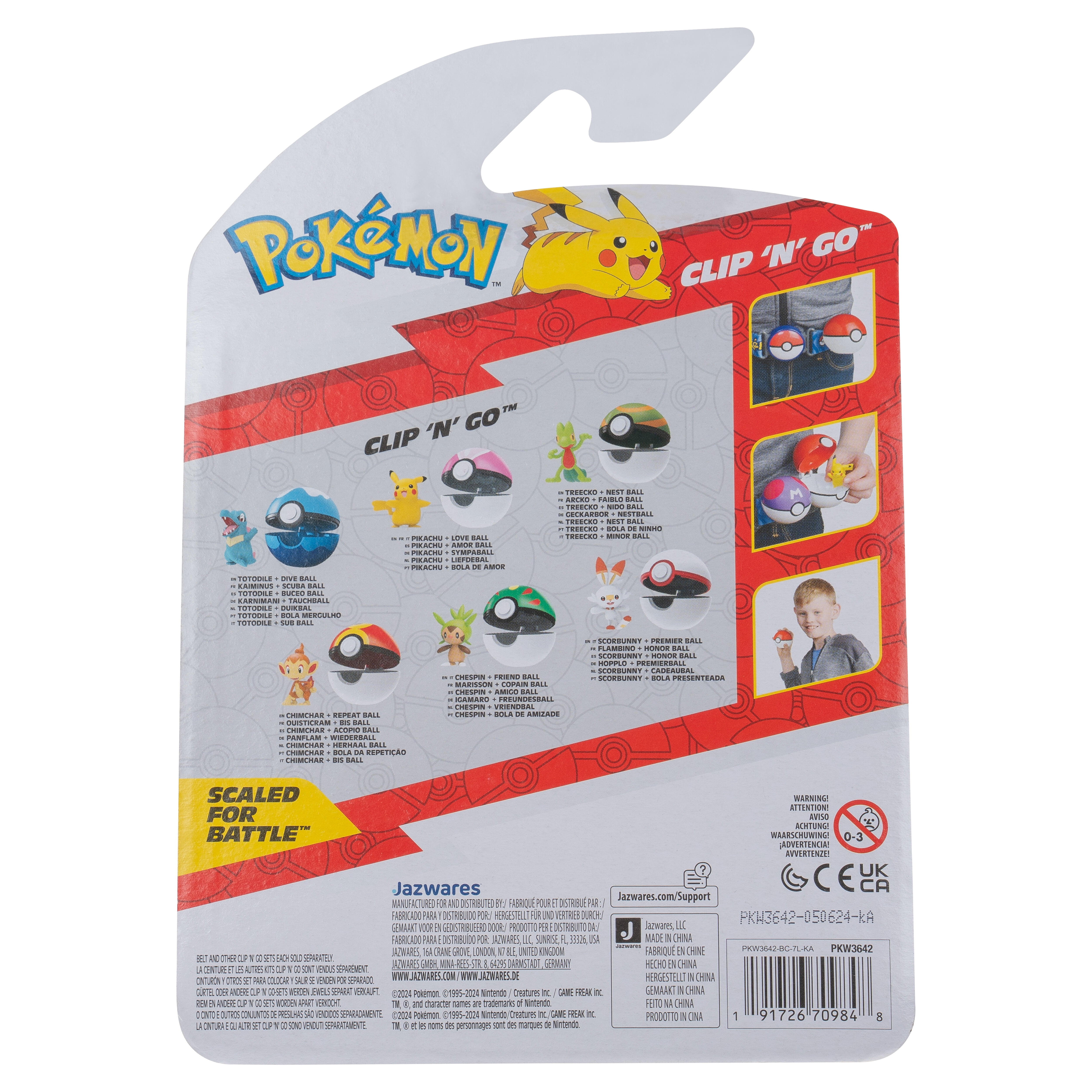 Pokemon Clip ‘N’ Go Scorbunny and Premier Ball - Includes 2 inch Battle Figure and Premier Ball Accessory