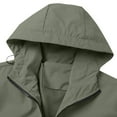 thumbnail image 7 of Womens Waterproof Rain Jacket Lightweight Zip Up Hooded Trench Coat Loose Fit Packable Windbreaker Army Green M, 7 of 7