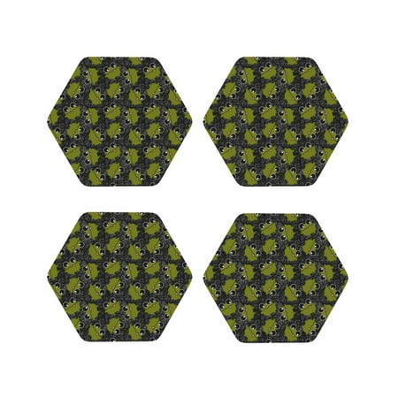 

Tideii Cartoon Kawaii Frogs1 for Leather Coasters 4 Pieces Anti-fouling and Anti-scalding Decorative Coasters Suitable for Restaurants Kitchens Coffee Shops-Hexagon