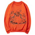 thumbnail image 4 of Inverlee Women's Halloween Sweatshirts Plus Size Pumpkin Ghost Graphic T-shirt Soft Crewneck Sweatshirt Long Sleeve Tunic Pullover Tops Halloween Gifts, 4 of 5