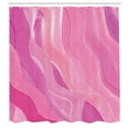 thumbnail image 2 of Ambesonne Pink Shower Curtain, Groovy Lines Pattern Modern, 69"Wx70"L, Magenta Blush Coral, 2 of 4